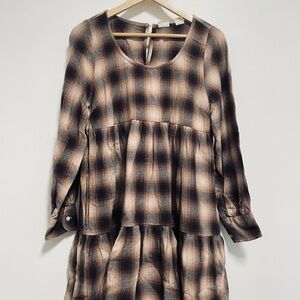 Plaid Long Sleeve Dress